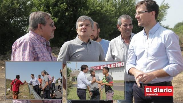 Ghi y Zabaleta recorrieron las obras de recuperación de la zona de Ruta 4