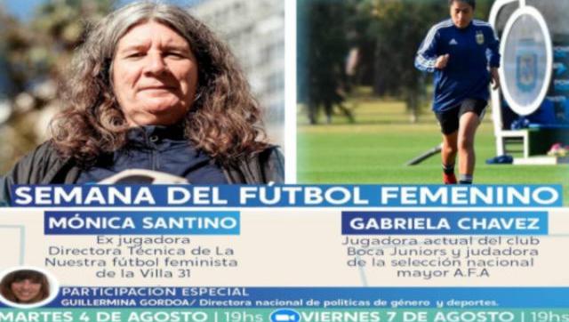 Charlas virtuales en el marco de la semana del fútbol femenino