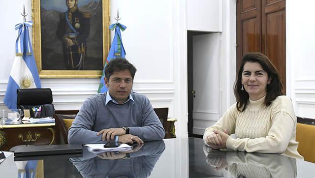 Kicillof recibió a Mariel Fernández en Casa de Gobierno