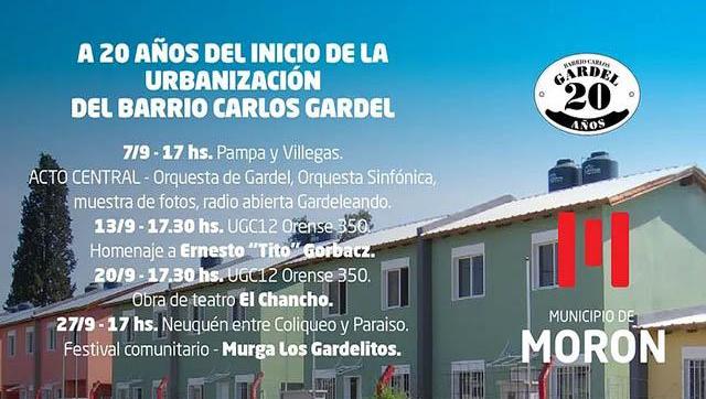 Morón celebra los 20 años del comienzo de la urbanización del Barrio Carlos Gardel